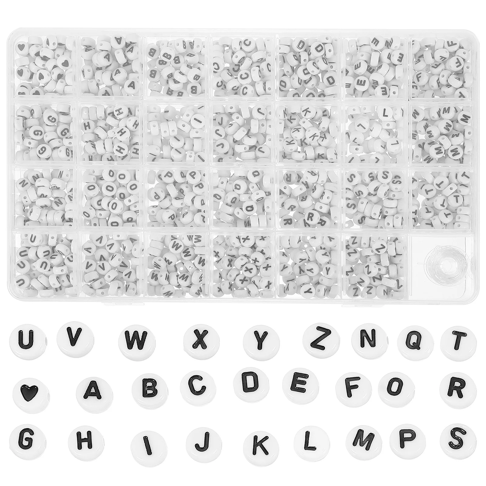 

Acrylic Alphabet Beads Decorative Letter Bracelet Round Loose Letters Bracelets