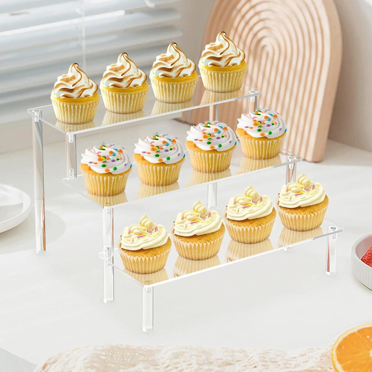 thumbnail image 2 of JUESHA Clear Dessert Table Display Set 16 X 8 For Cookie Donut Cupcake 3 Tier Acrylic Serving Tray Tiered Cake Riser Stand For Party Event Buffet P 113069473 2 of 14