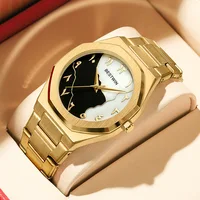 Fashion Watches Men's Watch reloj hombre BESTWIN Creative Dial Gold Shell Face Business watches for men relogios masculino 1