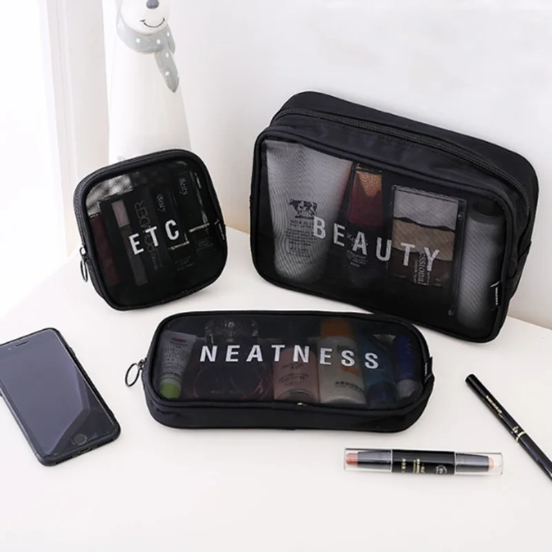 Neue Stil Reise Kosmetik Tasche Tragbare Mesh Lagerung Tasche Waschen Lagerung Tasche Badezimmer Organizer