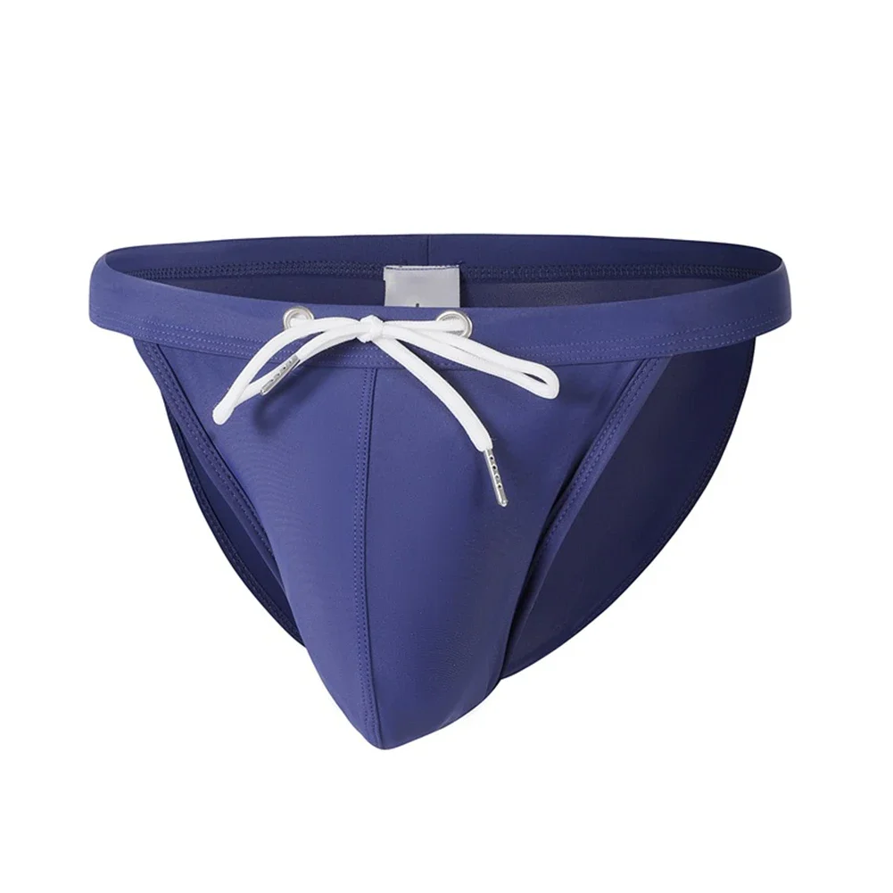Men Summer Swimwear Swim Briefs Low Waist Bikini Beachwear Surf Board Shorts Sexy Big Pouch-Cup Surfing Swimming Trunks - 4