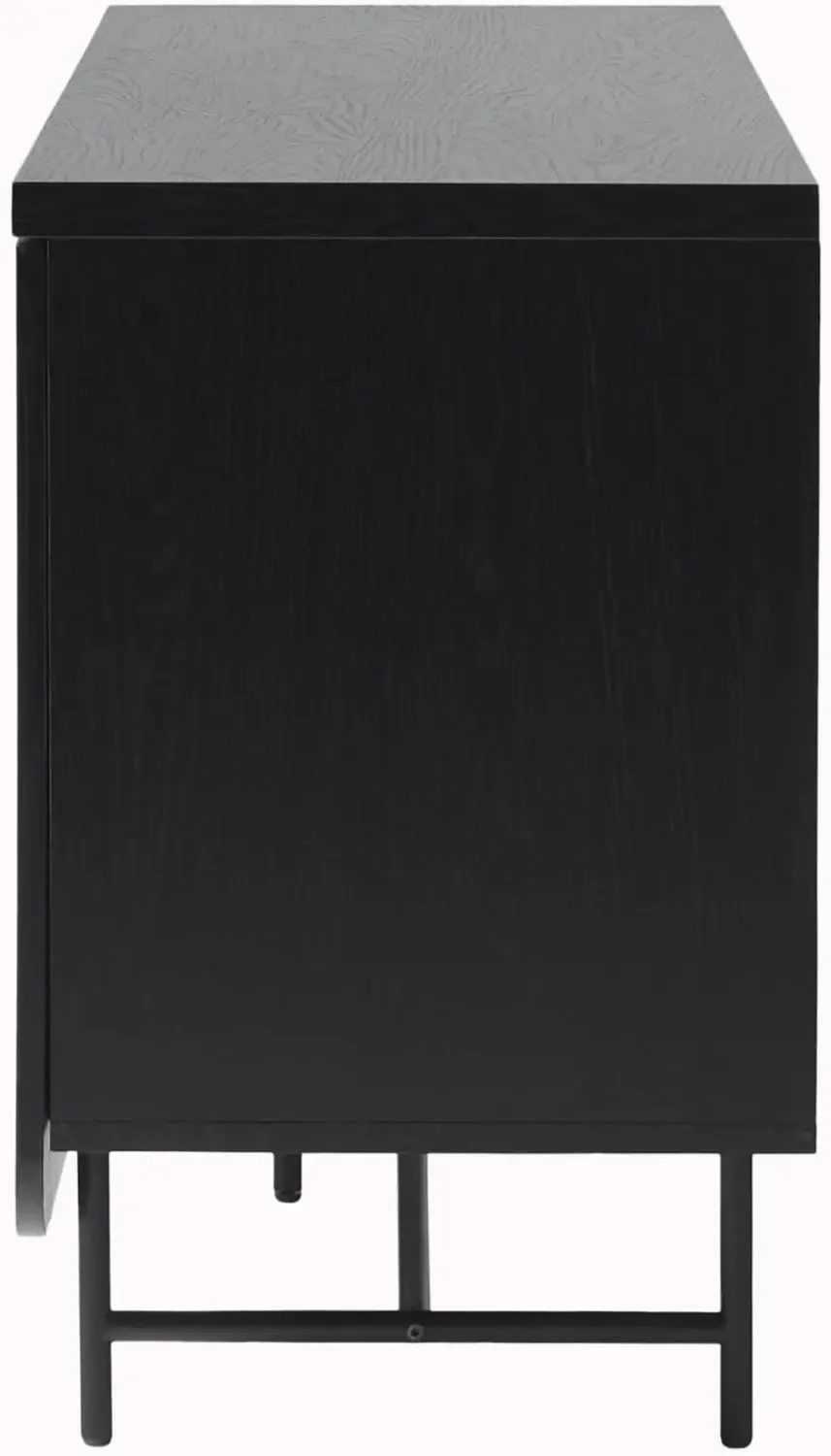 Walker Edison Scandinavian Grooved 4-Door Sideboard, 69 Inch, Black