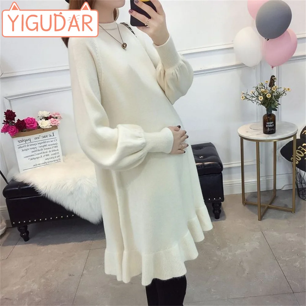 

Pregnancy Clothes Fashion Autumn Winter New Knitted Fishtail Bottom Skirt Versatile Sweater Loose and Comfortable Simple Fashion
