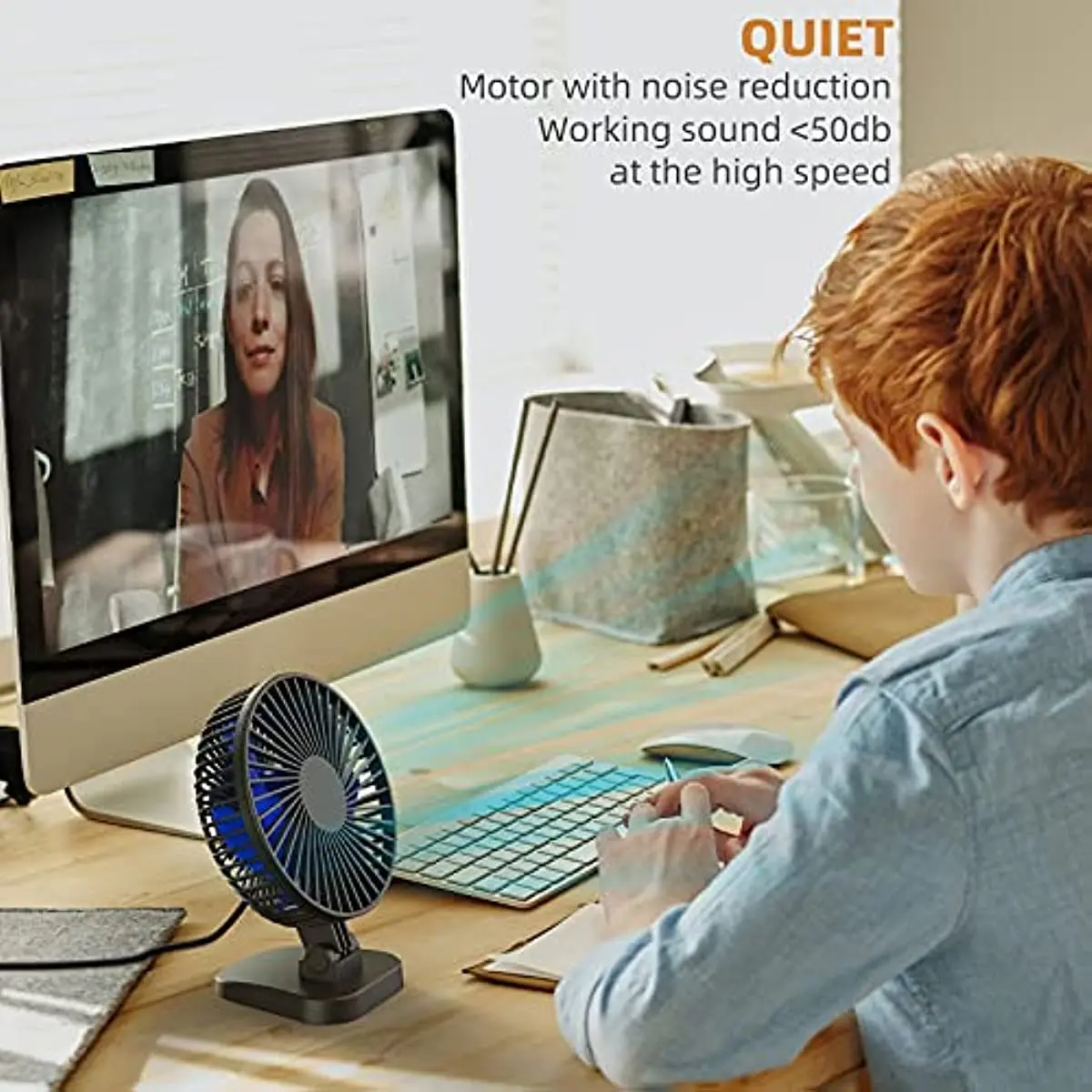 Mini Fan 4 Inch Desk Fan 3 Speeds USB Powered