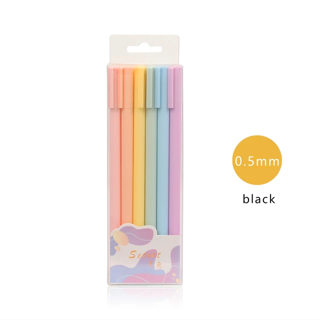JIANWU 6pcs/set Creative cute morandi Simple small fresh gel pen kawaii Quick drying Cap neutral pen journal supplies Stationery Z1518 1set