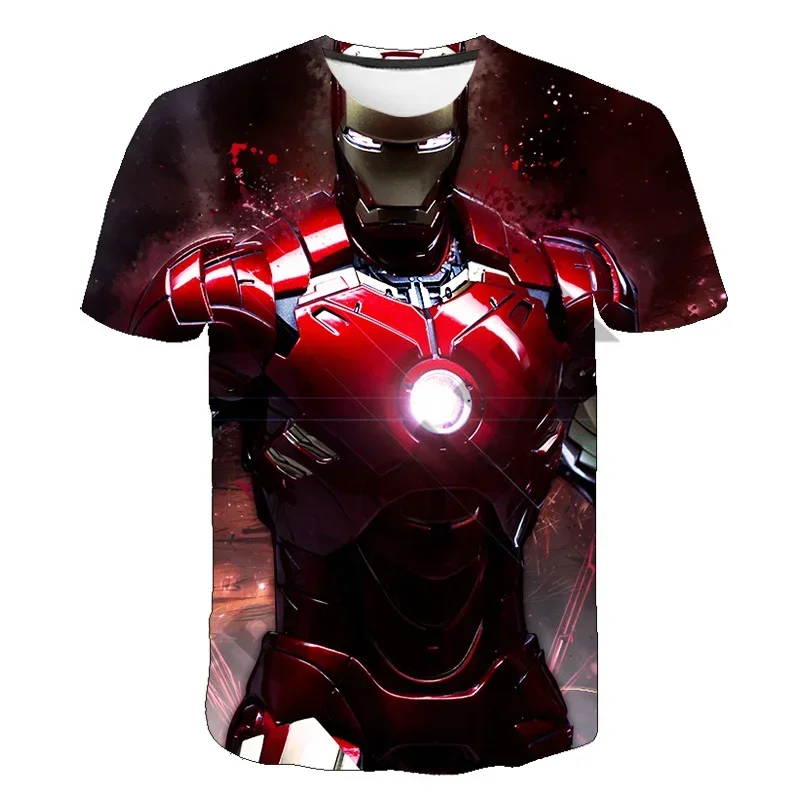 MARVEL  Iron Man T Shirt For Kids Hot Sale  3D Avengers Printed Short Sleeve Round Collar Cartoon Baby Boys Clothes Tshirt 5