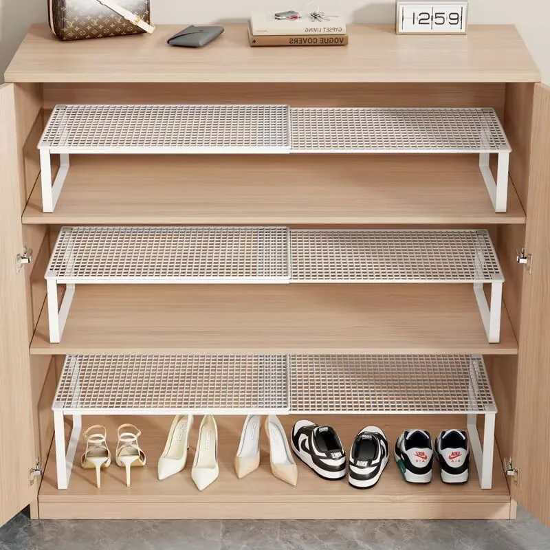 Retractable Wardrobe Storage Layered Organizer Clothes Rack Internal Space Utilization Cabinet Pull-out Shelf Shoe Rack