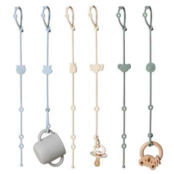 6PCS Baby Silicone Toy Straps – Adjustable & Anti-Lost 1