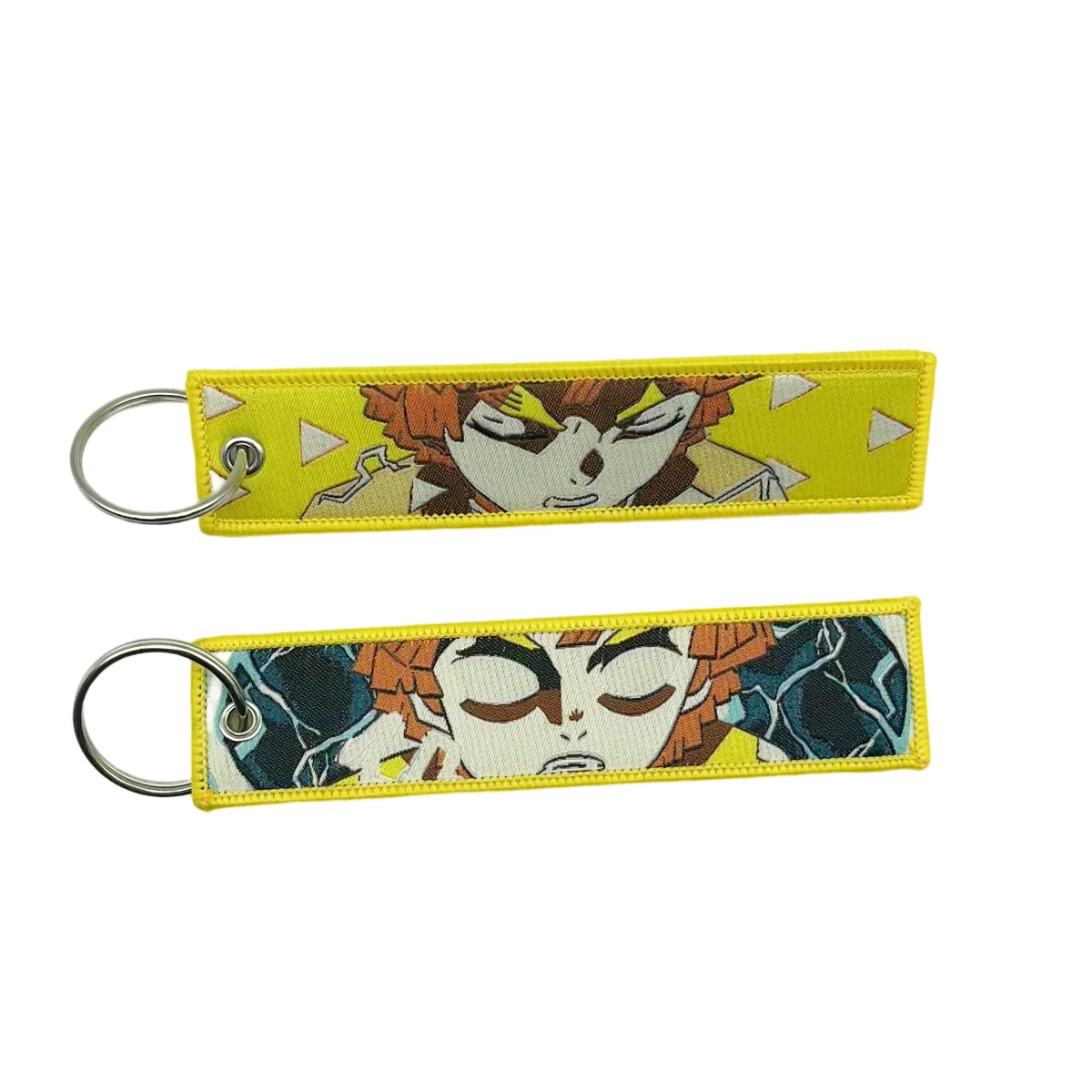Anime Girls Key Tag Embroidery Key Fobs Keychain For Car Keys Backpack Ring Holder Jewelry Accessories Gifts Chaveiro
