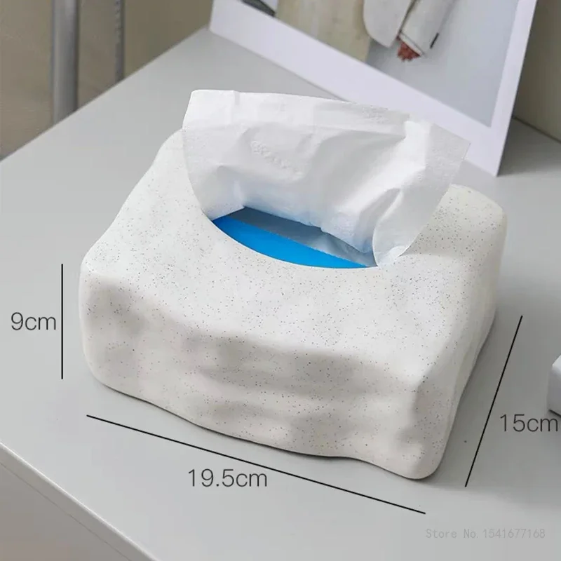Nordic High-end Ceramic Tissue Box Creative Decoration Home Living Room Bathroom Accessories Supplies Dining Table Paper Box 1Pc