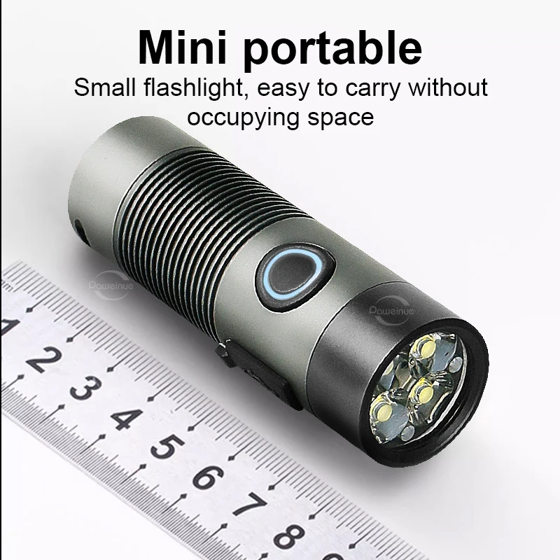 Linterna Ultra Mini EDC, linterna LED recargable de alta potencia,  resistente al agua, batería 18350, linterna táctica potente de 3000LM -  AliExpress