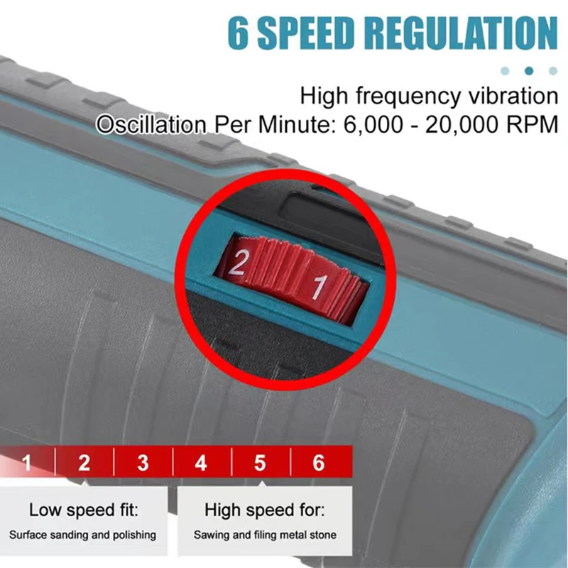 Cordless Oscillating Multi Tool 6 Gears Variable Multifunctional Power Tool Machine For Makita 18VBattery With Accessory 4