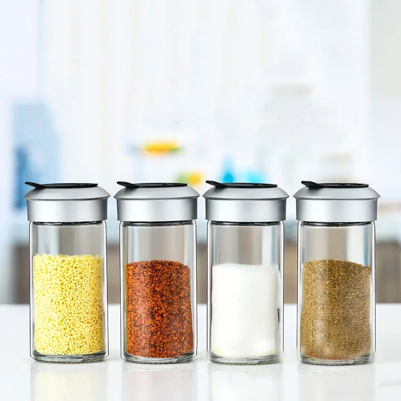 Spice Jar Seasoning Bottle Spice Pepper Salt Shaker Rotating Cover Salt Sugar Condiments Storage Container Kitchen Tools