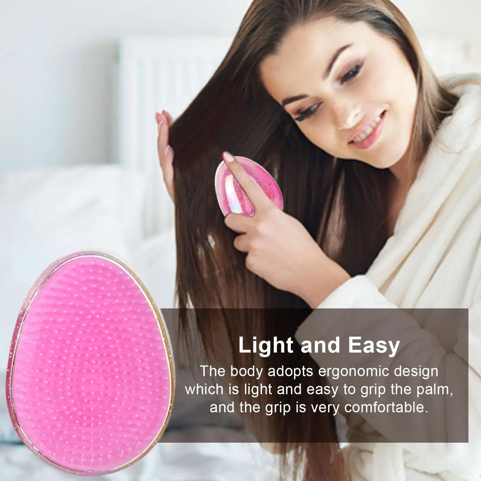 

1 шт., мини-щётка для волос, в форме яйца, J4H6