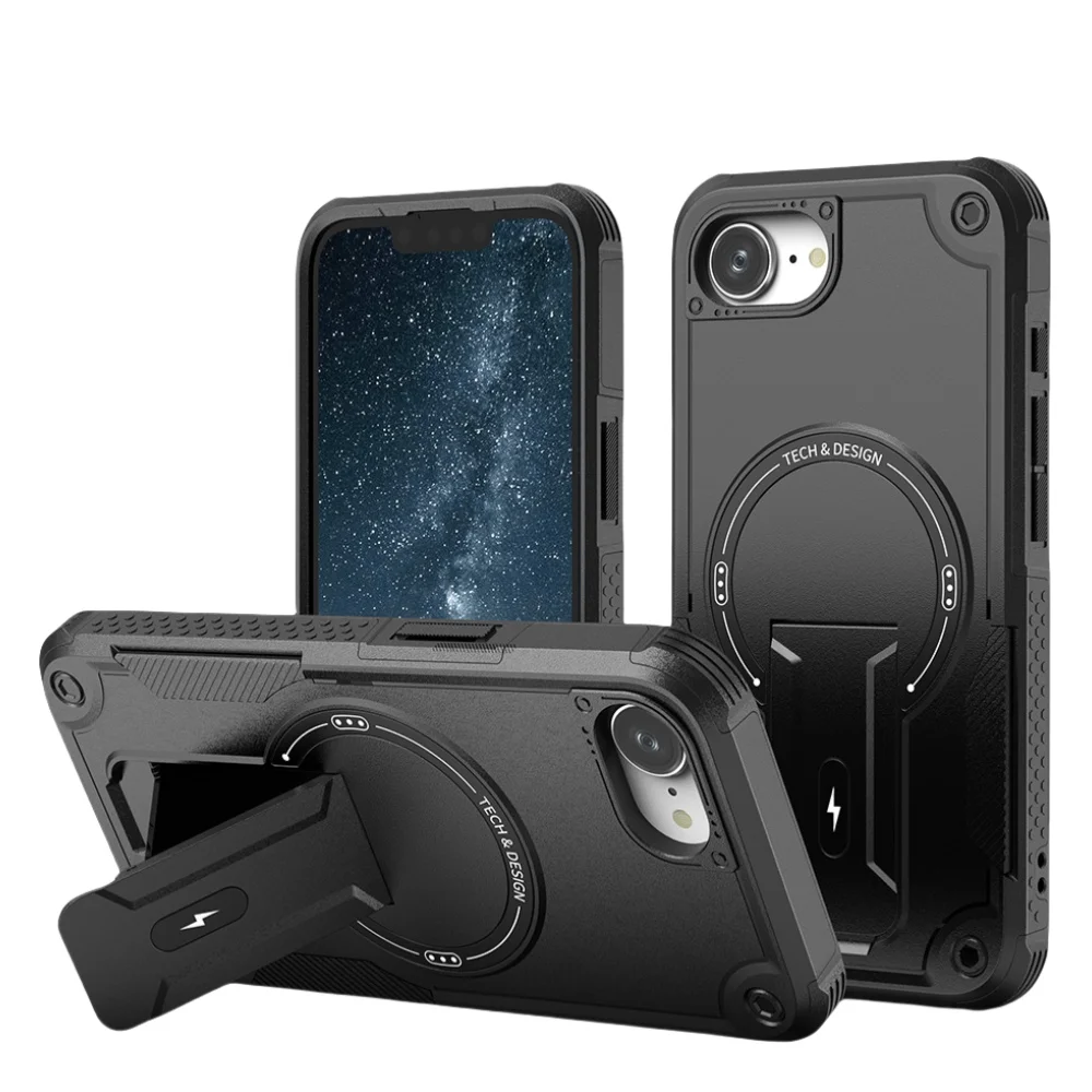 Crossbody Lanyard Armor Case with Kickstand - Mobile Phone Accessories