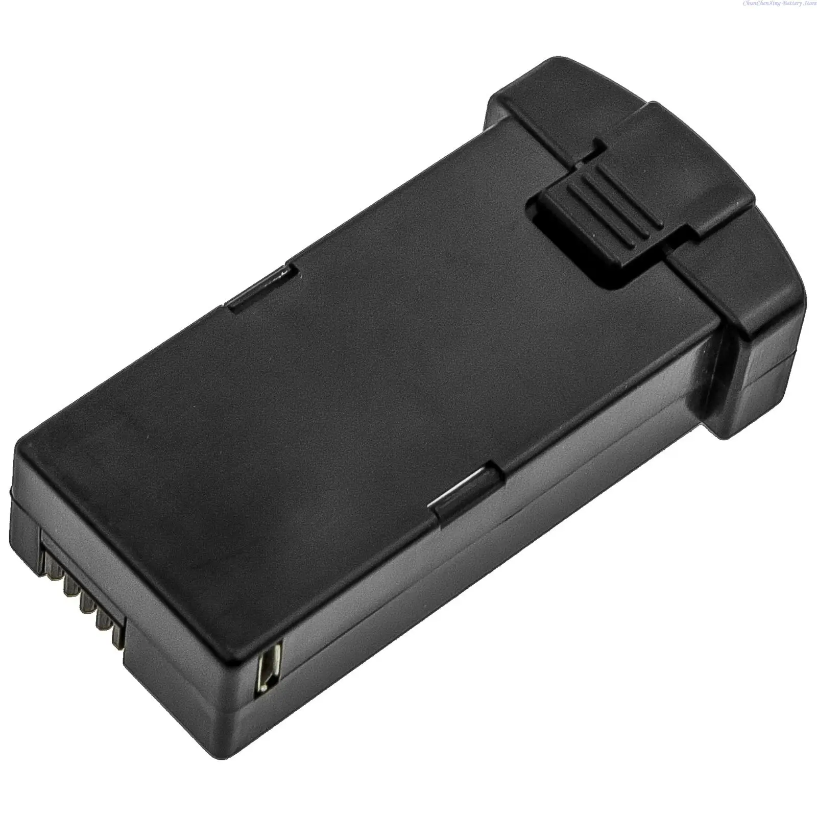 Batterie 1600mAh 7.4V pour drone E520, posée sur fond blanc