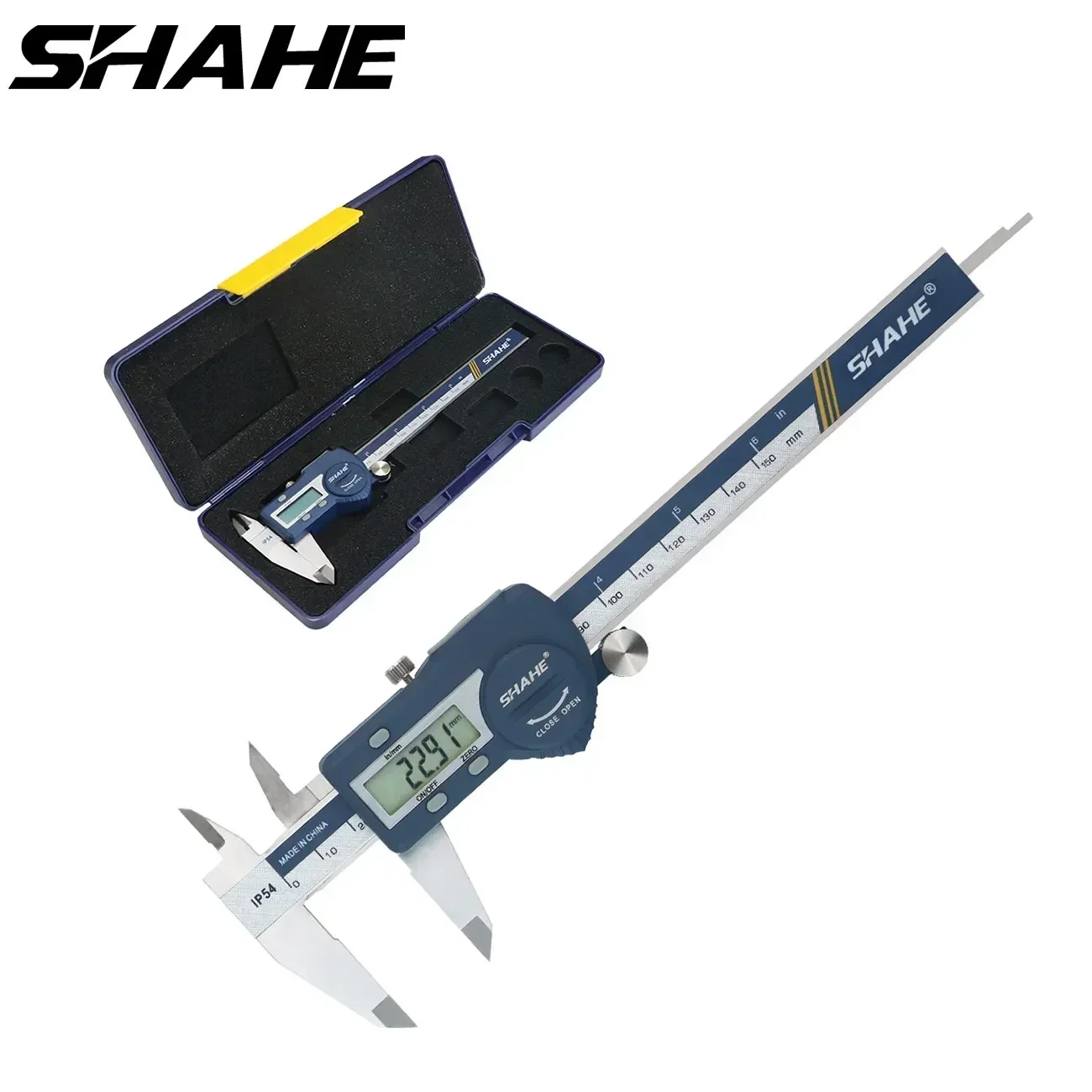 SHAHE Electronic Vernier Caliper, IP54 Waterproof Stainless Steel Electronic Caliper Micrometer Messschieber Paquimetro Digital 150mm