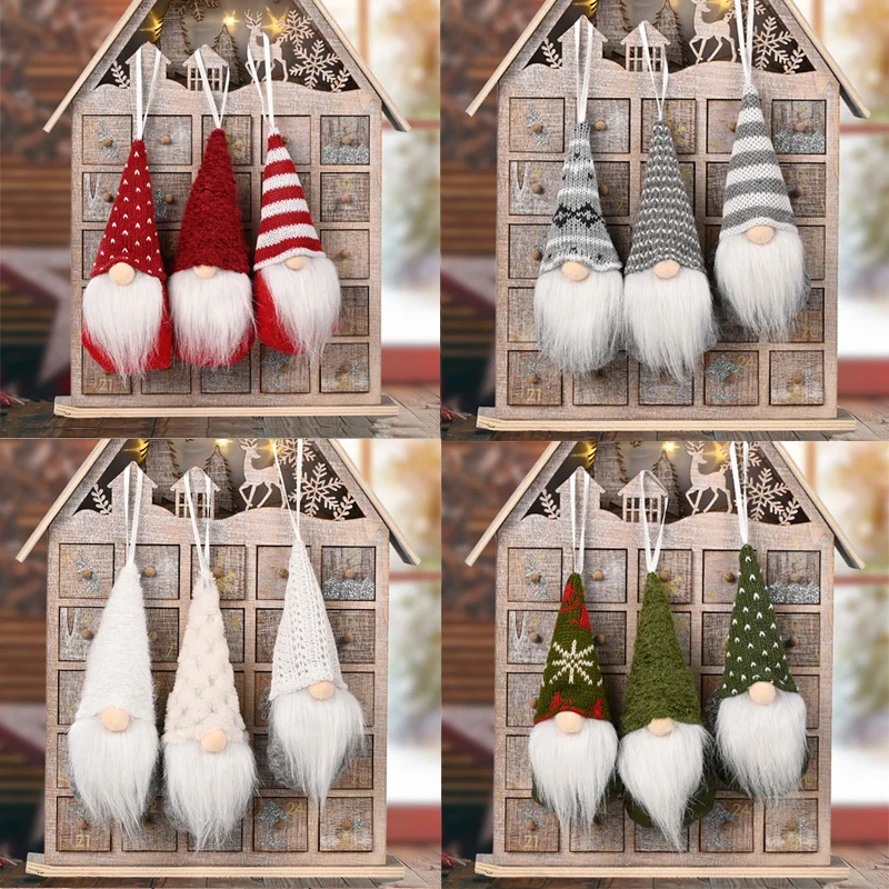 Gnome Doll Navidad Kids New Year Gifts Forest Old Man Christmas Mini Doll Christmas Tree Pendant Xmas Decorations for Home
