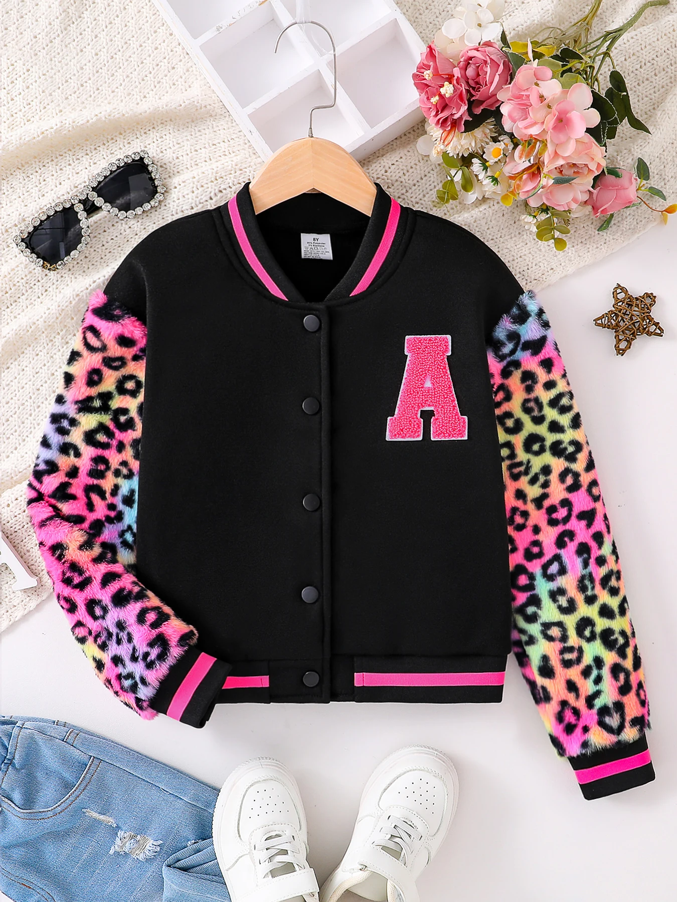 Kids Jackets Girls Autumn Baseball Jacket Long Sleeved