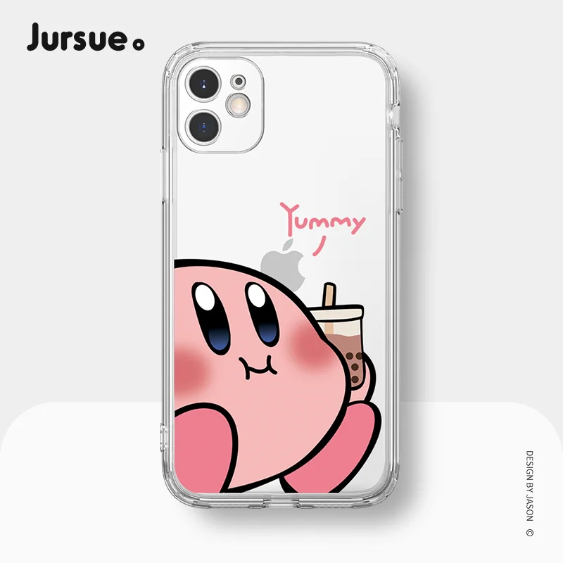 Kirby Kawaii Phone Case Cartoon Shockproof Phone Case Transparent For Iphone 12 11 13pro Max Xr X Xs Max Cartoon Phone Case Aliexpress