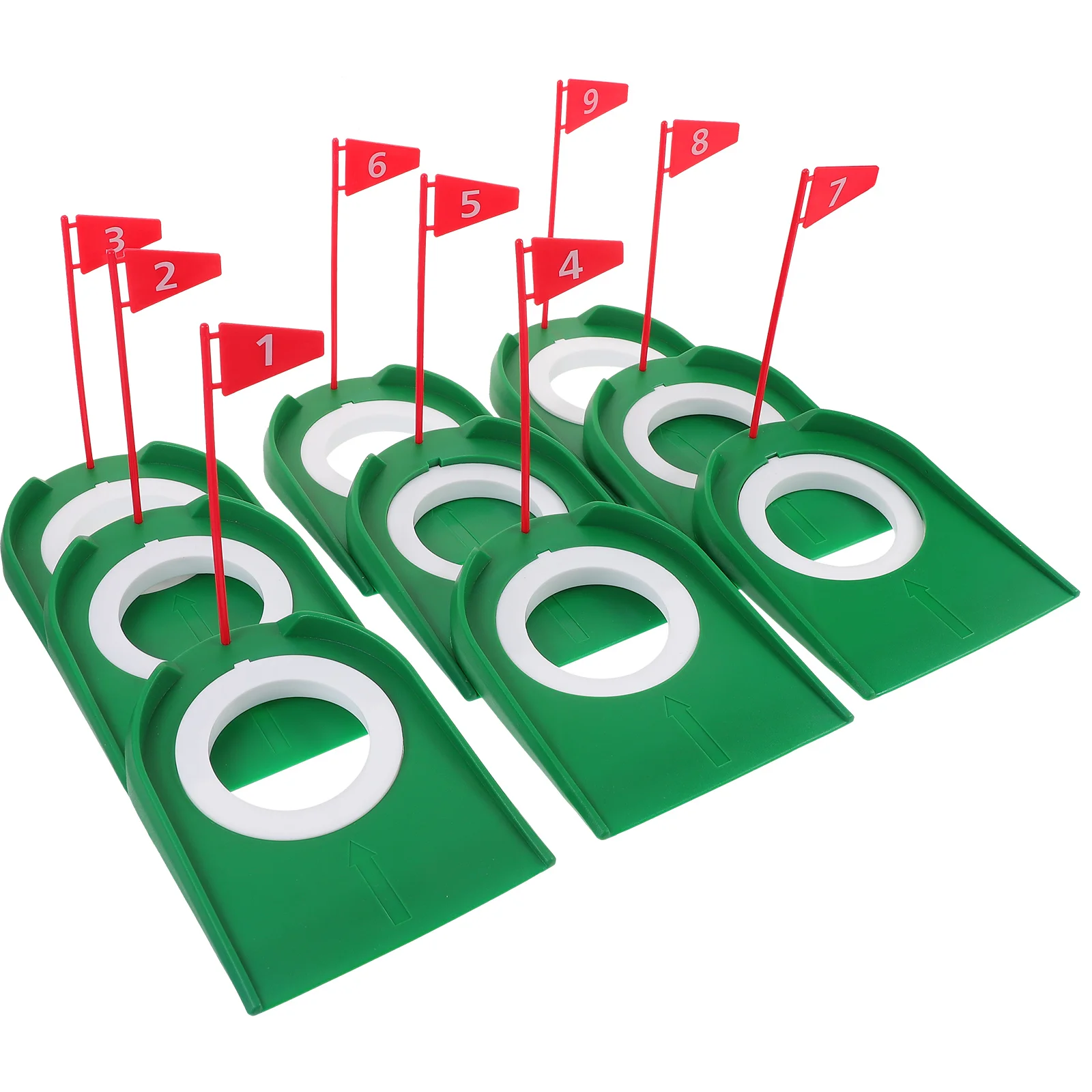 

9 Pcs Golf Balls Indoor Putting Hole Plastic Training Aids Golfs Cup Practice Regulation