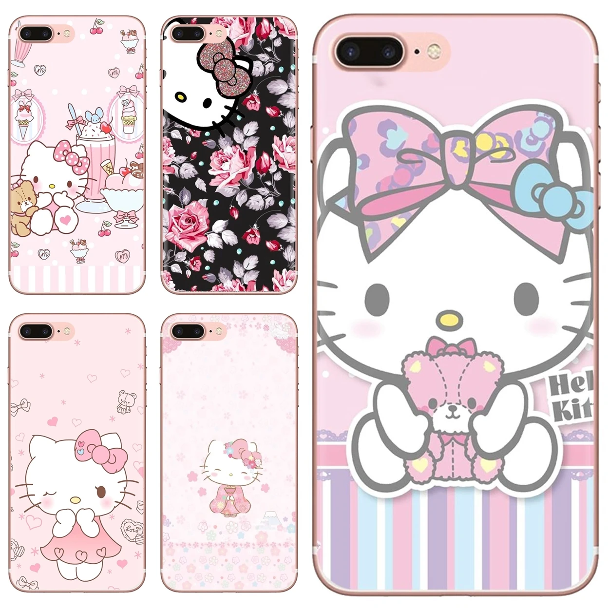 Прозрачный чехол из ТПУ с Hello Kitty для Samsung Galaxy Note 3 4 5 8 9 S3 S4 S5 Mini S6 S7 Edge S8 S9 S10 Plus |