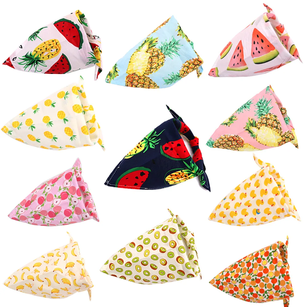 

30PCS Summer Dog Bandana Personalized Watermelon Pet Bandanas Scarf Summer Cotton Fruit Small-Milldle-Large Dog Accessories