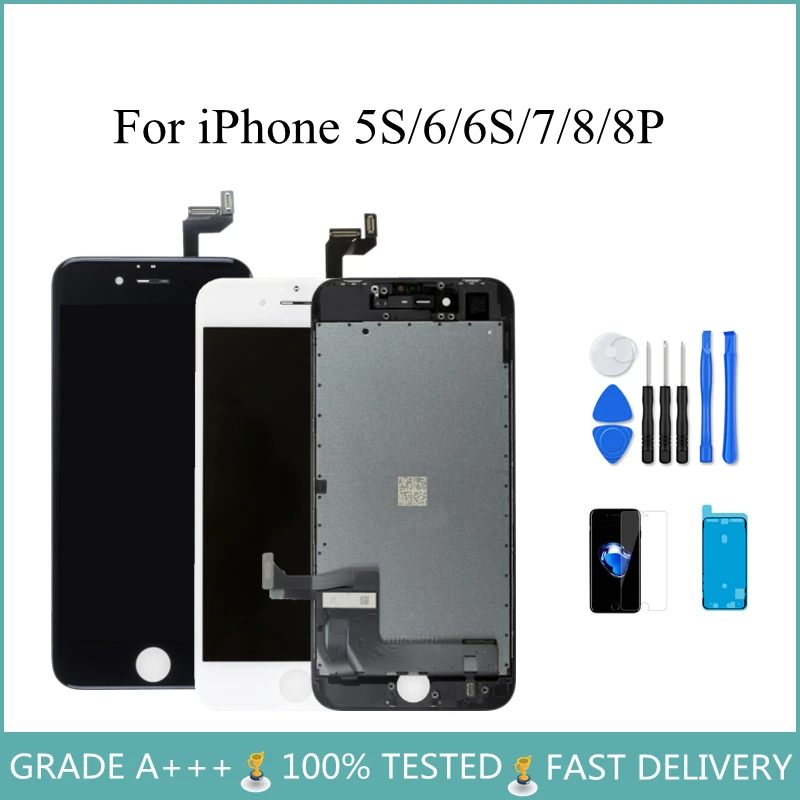 Aaa + + + Display Lcd Per Iphone 6 6S 7 8 Plus Touch Screen Digitizer Assembly Sostituzione Lcd Per Iphone 5 5S Nessun Pixel Morto