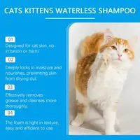 Flea Shampoo For Cats No Rinse Quick-Drying Cat Shampoo Licking Safe Dry Shampoo 60ml Gentle Foam Shampoo For Cats Deep 2