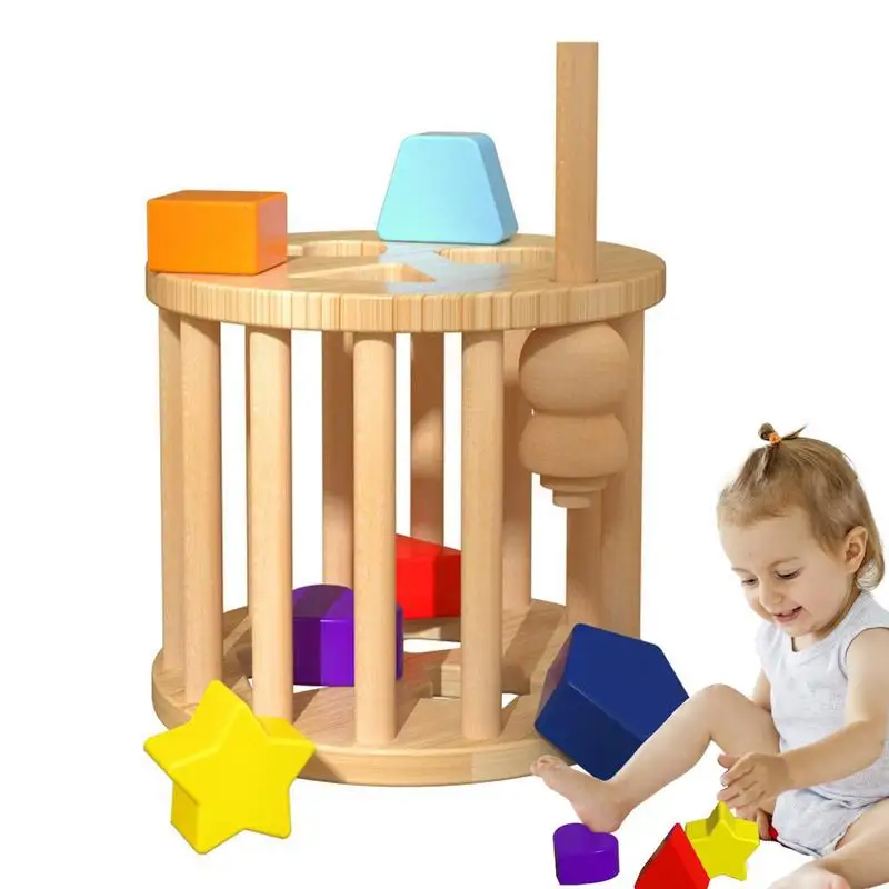

Wooden Toys Shape Sorter Cubes Activity Stacking Toys Classic Learning Toys Classic Toys For Color Recognition Matching And