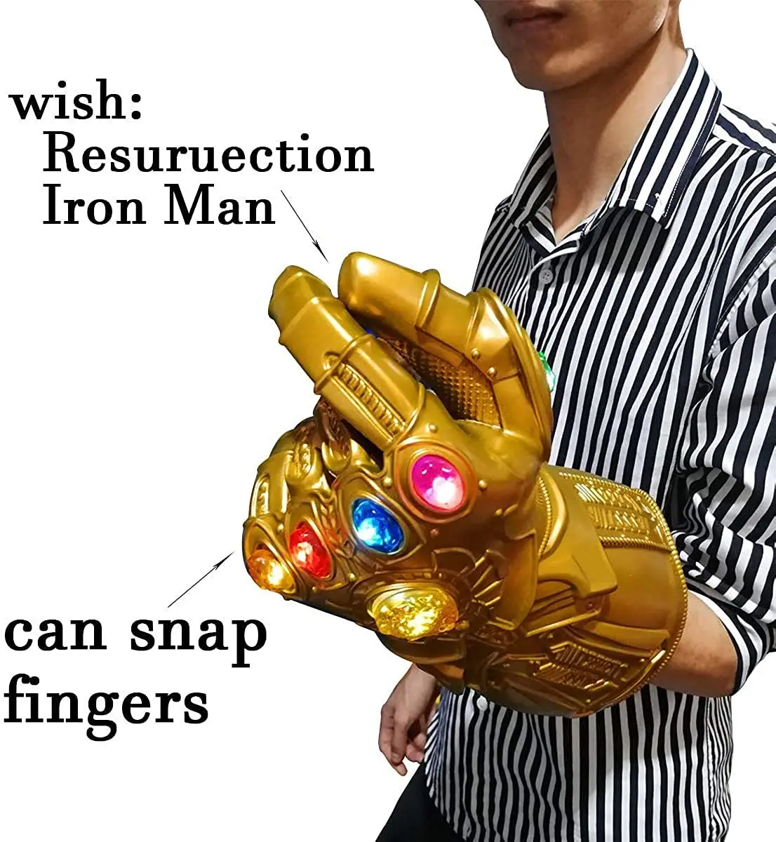 Bulex Infinity Gauntlet Light Glove Superhero Cosplay Gloves LED Kids Adult Carnival Costume Halloween props anime cosplay props