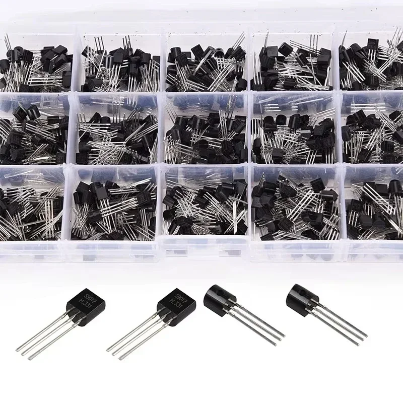 600pcs/box Triode Transistor kit TO-92 Three Pin Transistor Assortment Kit Set for 15 Value 2N2222-S9018