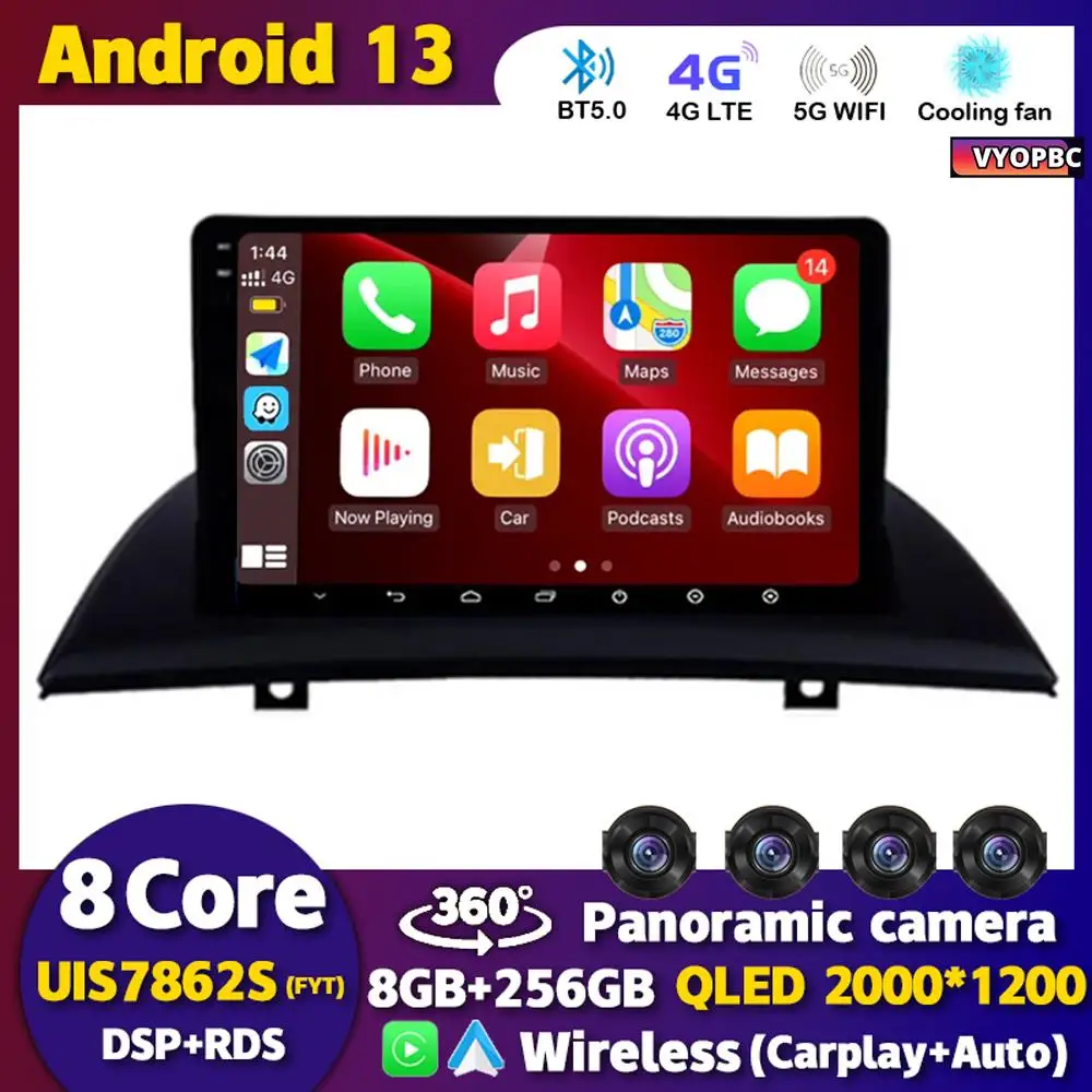 

Android 13 Carplay Auto Car Radio For BMW X3 E83 2004 2005-2007-2009 2010 2011 2012 Multimedia Stereo Video Player GPS 4G WIFI