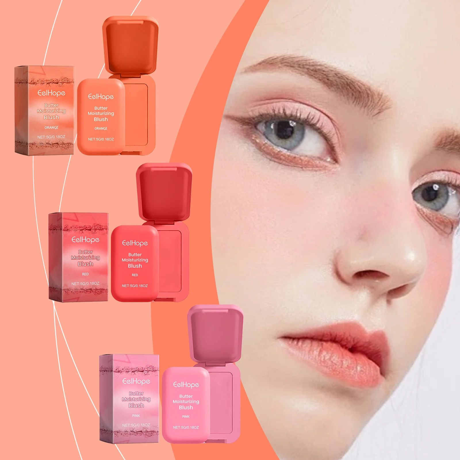 Beauty Butter Blush Cream Moisturizing Highly Pigmented Face Powder Long Lasting Matte Tinted Makeup Rouge Contour Tint Cosmetic 6