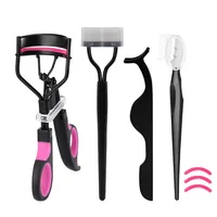 Dual Color Handle Curling Eyelash Clip Artificial Eyelash Assistant Eyebrow Trimmer Steel Needle Portable 1