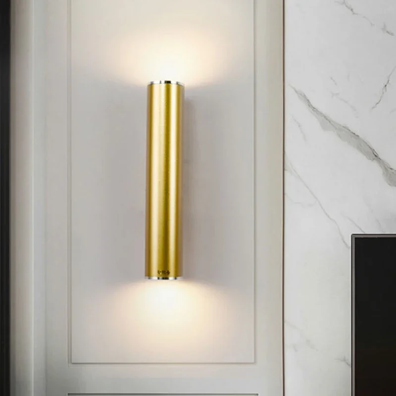 

Nordic Modern Wall Lamps Gold Pipe Light Loft Bedroom Bathroom Mirror Home Decor Lamp Balcony Corridor Hotel LED Lights Fixtures
