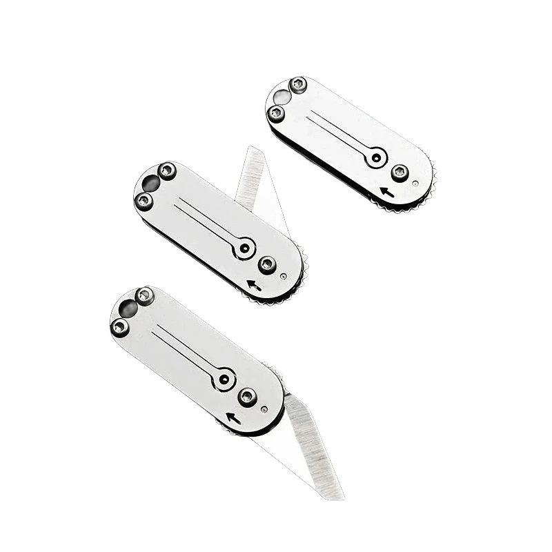 1pcs Stainless Steel Mini Gear Knife Sharp Portable Pocket Folding Knife Key Chain Pendant Unpacking Express Tool 3