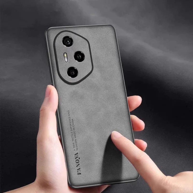 Luxury Leather Silicone Shockproof Case with Frosted Matte Finish