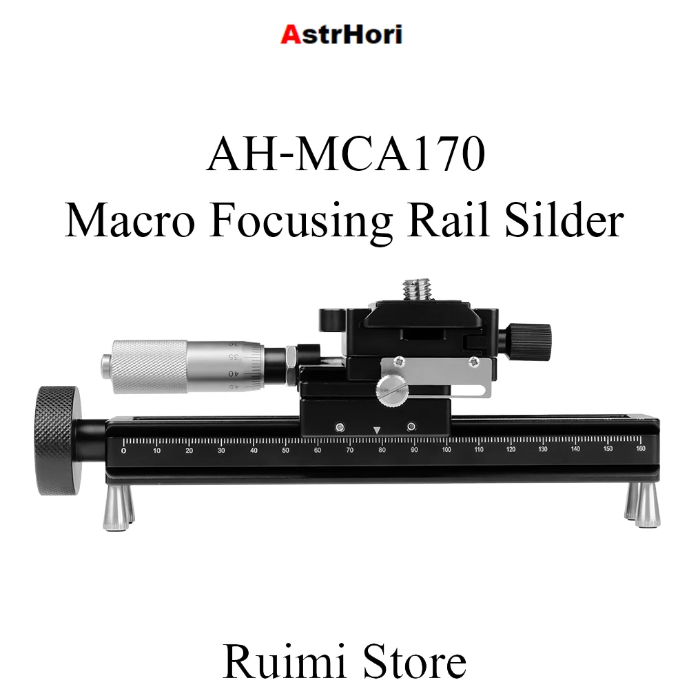 AstrHori AH-MCA170 170mm Manual Quick Adjustment Macro Focusing Rail silder with 360 Degree Rotating Clamp