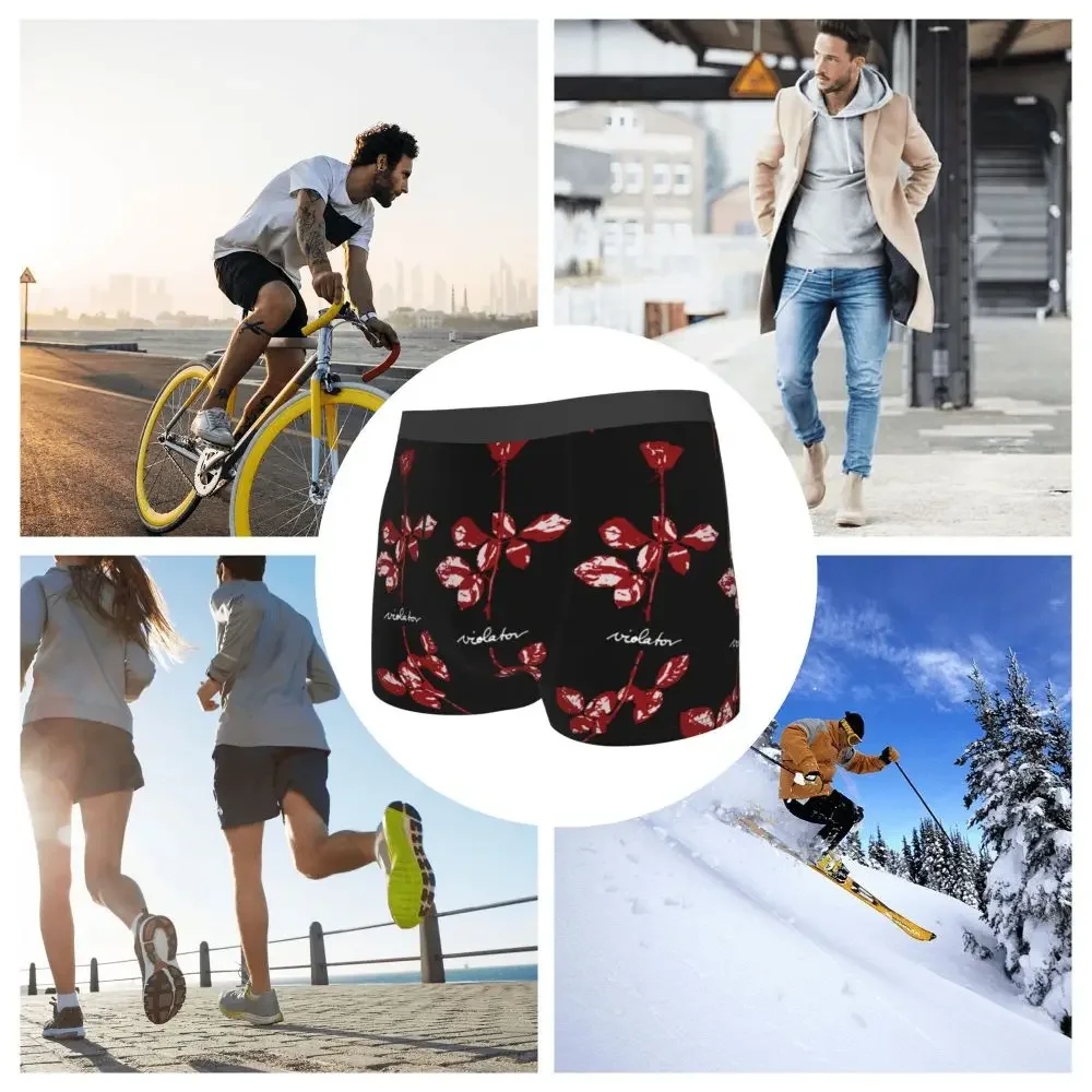 Male Fashion Depeches Cool Mode Underwear Music Boxer Briefs Breathable Shorts Panties Underpants