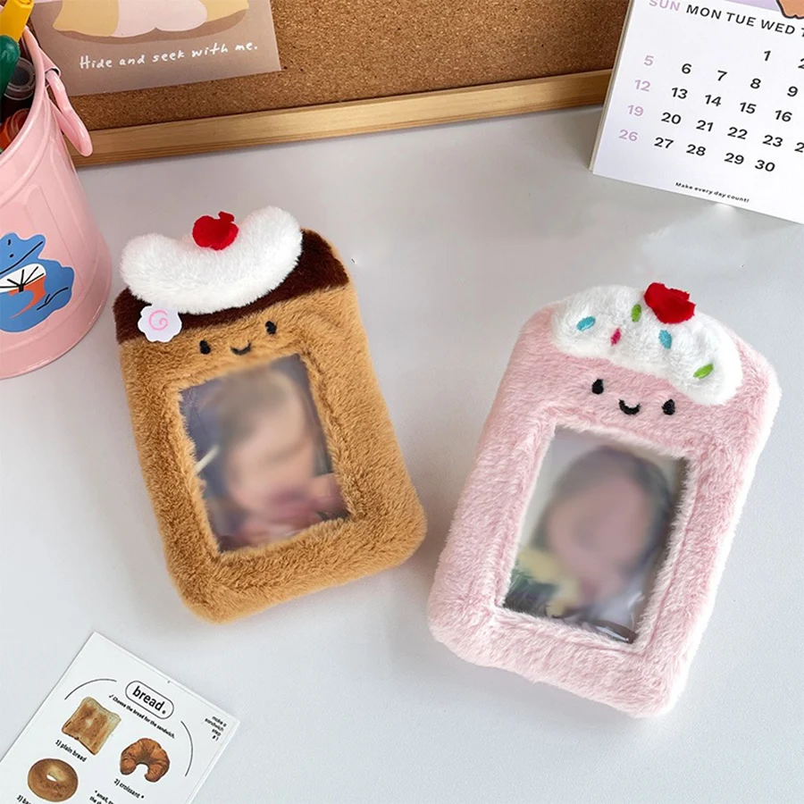 SKYSONIC New 3 Inch Photocards Plush Kpop Holder Kawaii Idol Postcards Storage Card Bag Kpop Collect Organizer Schoolbag Pendant 4