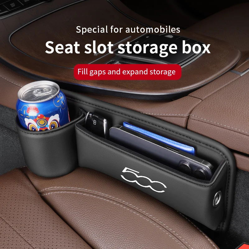 Autositz-Organizer Aus Leder – Aufbewahrungstasche & Mülleimer Für FIAT 500 (2011-2025)