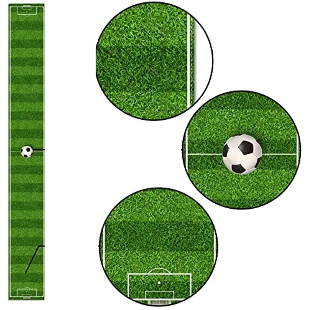 Soccer Field Linen Table Runner Holiday Party Decoration Washable Table Runners for Dining Boy Soccer Birthday Table Decor