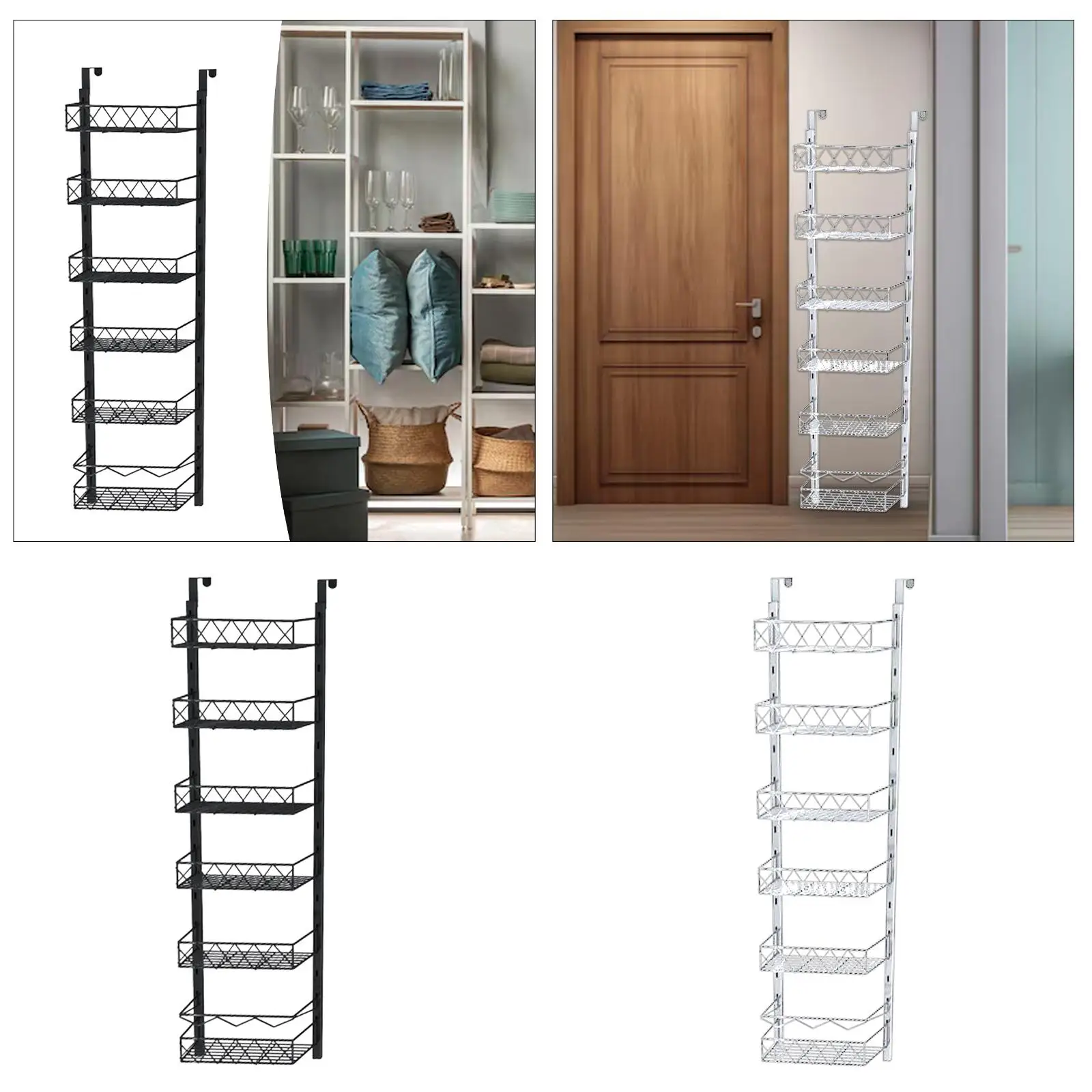 6 Tier Pantry Door Organizer Heavy Duty Narrow Pantry Hanging Storage and 6 Tier Pantry Door Organizer Heavy Duty Narrow Pantry Hanging Storage and