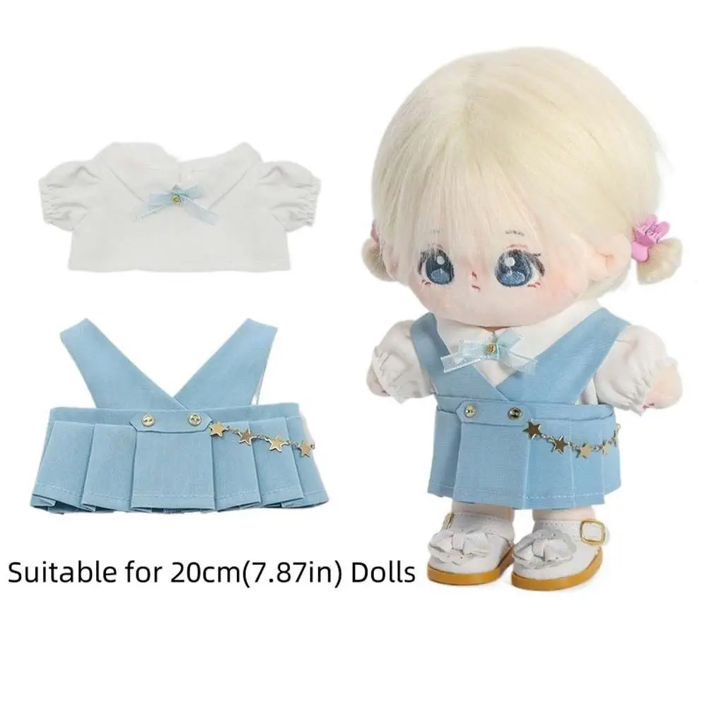T-shirt 20cm Doll Clothes Dress Up Stuffed Dolls Cotton Dolls Outfit Academy Uniform Mini Clothes Doll Uniform Set Girls Gift