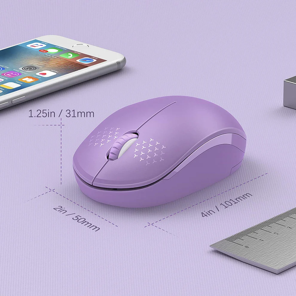 SeenDa Mouse senza fili 2.4G Mouse silenzioso con ricevitore USB Mouse per  Computer portatili per PC Tablet Laptop