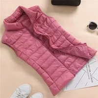 Ultra Light Down Vest Women Short Vest Windproof Lightweight Warm Waistcoat Female Sleeveless White Duck Down Coat Jackets