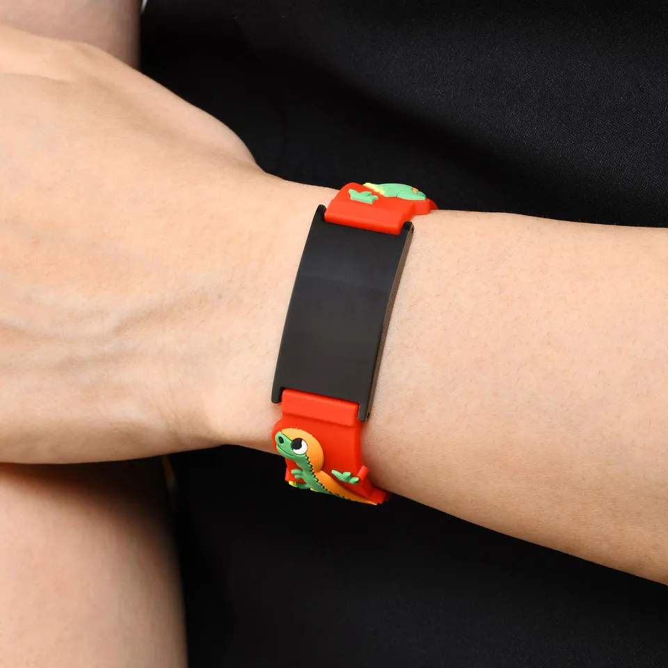 Stainless Steel All-gloss Medical Alert ID Bracelet Adjustable, Silicone Personalized Jewelry Birthday Gift_voghion.com