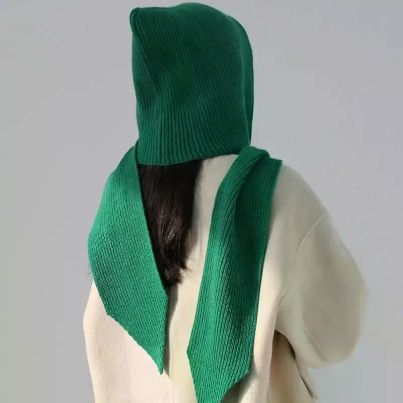 Women's Hat Scarf Set Women Bonnet Balaclava Korean Ins Beanies With Scarf Shawl Neck Warmer Coat Faux Collar Accessories - 3