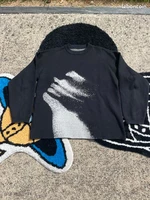 Y2k Harajuku Aesthetics Vintage Loose Punk Streetwear Knitted Unisex Rock Goth Graphic Print Sweater Knit Pullover Hip Hop Top - Image 3